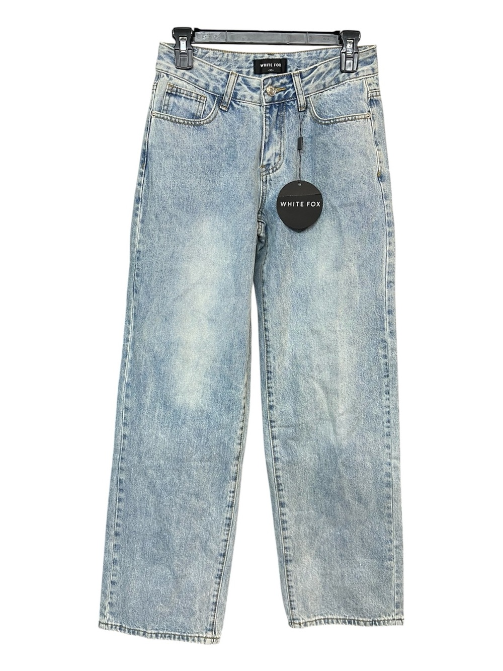 NWT White Fox Straight Leg Jeans Size XS 26 Light Wash 90s Style